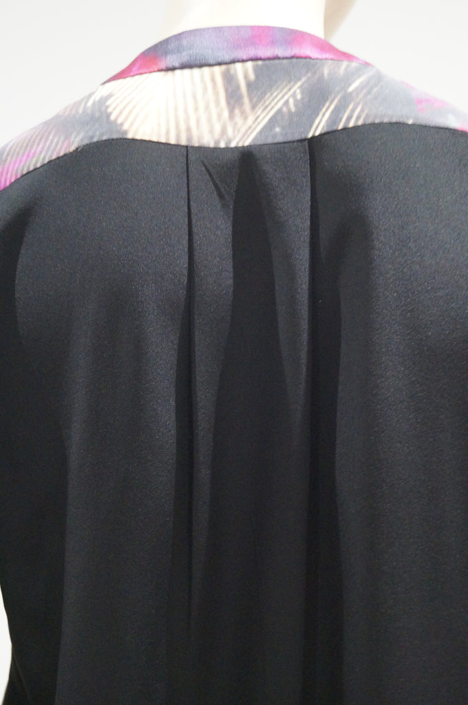 PREEN LINE Multicolour Silk Abstract Print Collarless Long Sleeve Blouse Shirt S