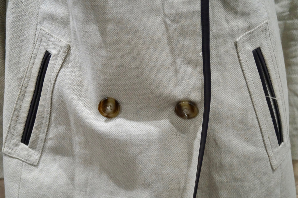 MICHAEL MICHAEL KORS Womens Beige Cotton Blend Double Breasted Mac Trench Coat M