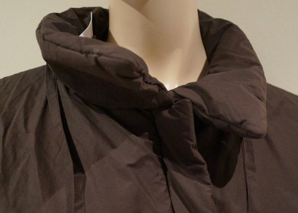 JOSEPH Brown Cotton Blend Funnel Neck Belted Casual Padded Jacket FR40 UK12