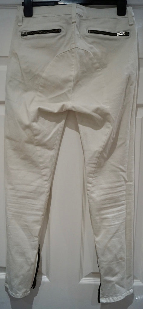 RAG & BONE White Cotton Stretch Zipper Pockets & Ankle Crop Capri Jeans Pants 28