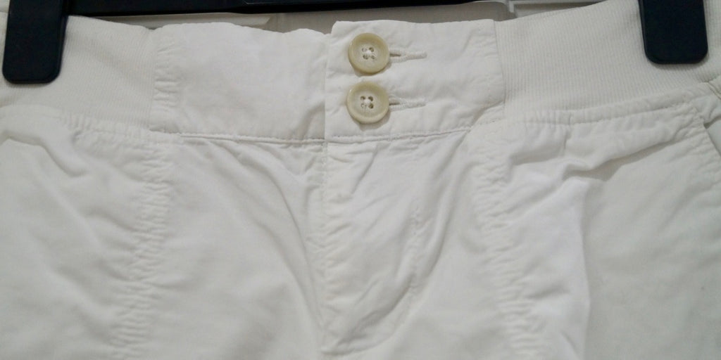 STANDARD JAMES PERSE White Cotton Ribbed Waistband Casual Summer Shorts 28