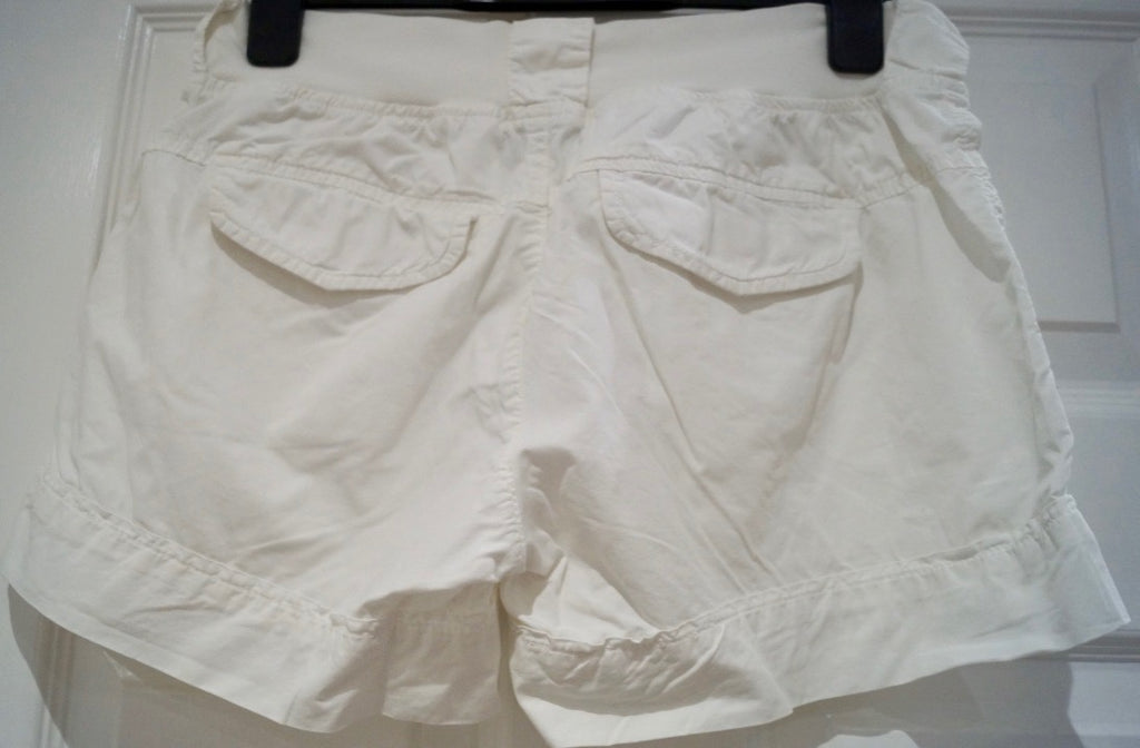 STANDARD JAMES PERSE White Cotton Ribbed Waistband Casual Summer Shorts 28