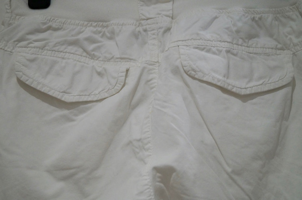 STANDARD JAMES PERSE White Cotton Ribbed Waistband Casual Summer Shorts 28