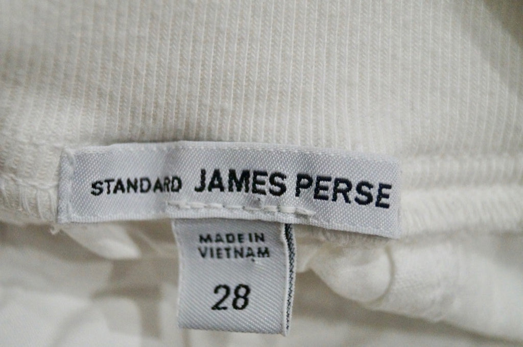 STANDARD JAMES PERSE White Cotton Ribbed Waistband Casual Summer Shorts 28