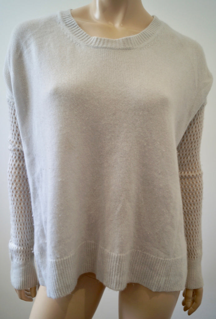 DEREK LAM 10 CROSBY Winter White 100% Cashmere Loose Knit Jumper Sweater Top M
