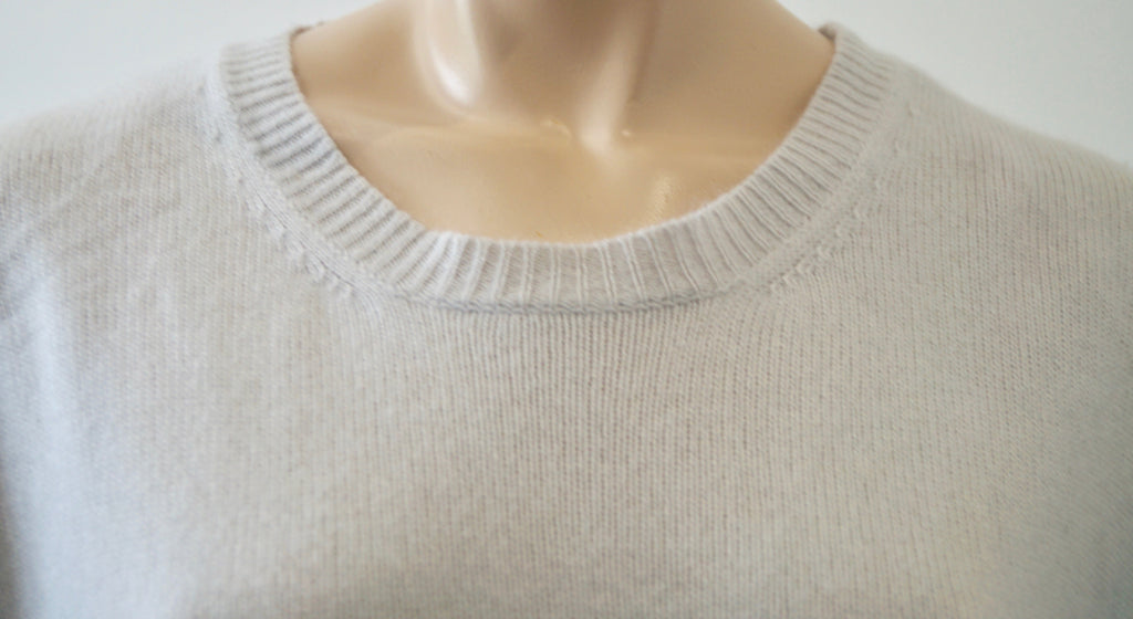 DEREK LAM 10 CROSBY Winter White 100% Cashmere Loose Knit Jumper Sweater Top M