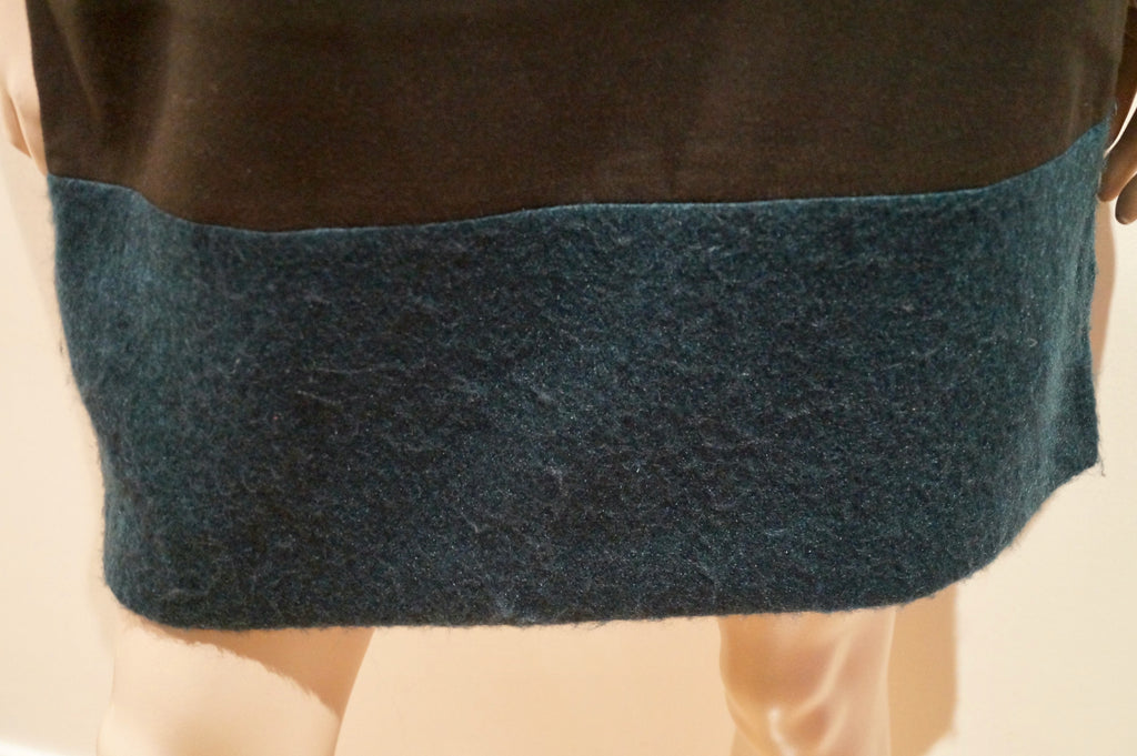 BANANA REPUBLIC Black Faux Leather Round Neck Short Sleeve Tunic Dress Sz:M