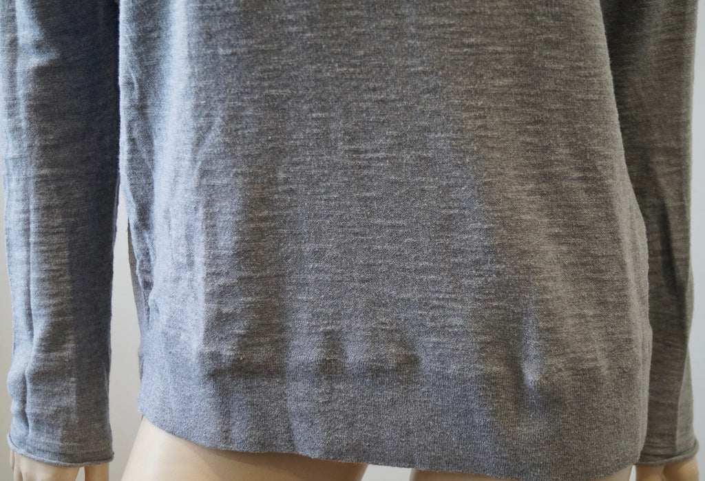 VINCE Pale Grey 100% Cotton Scoop Neck Long Sleeve Casual Jumper Sweater Top M