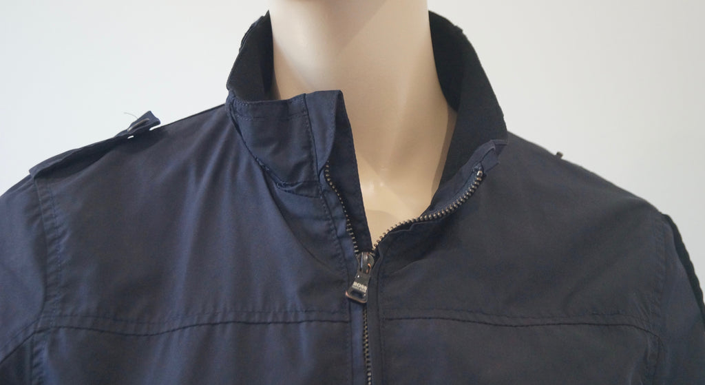 BOSS HUGO BOSS Boy's Midnight Navy Blue Funnel Neck Casual Bomber Jacket 12Y