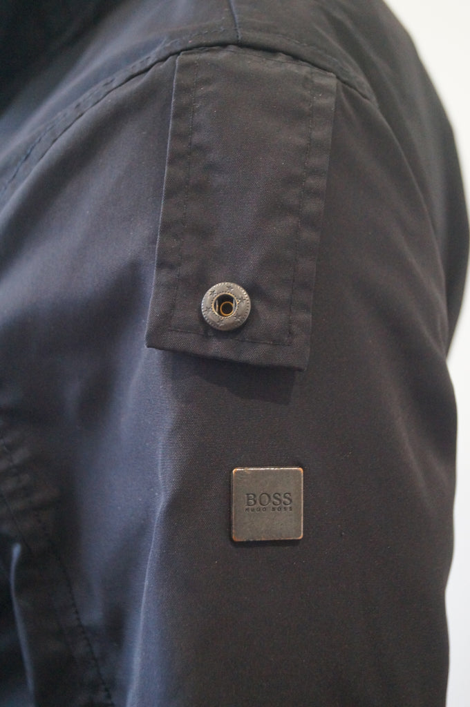 BOSS HUGO BOSS Boy's Midnight Navy Blue Funnel Neck Casual Bomber Jacket 12Y