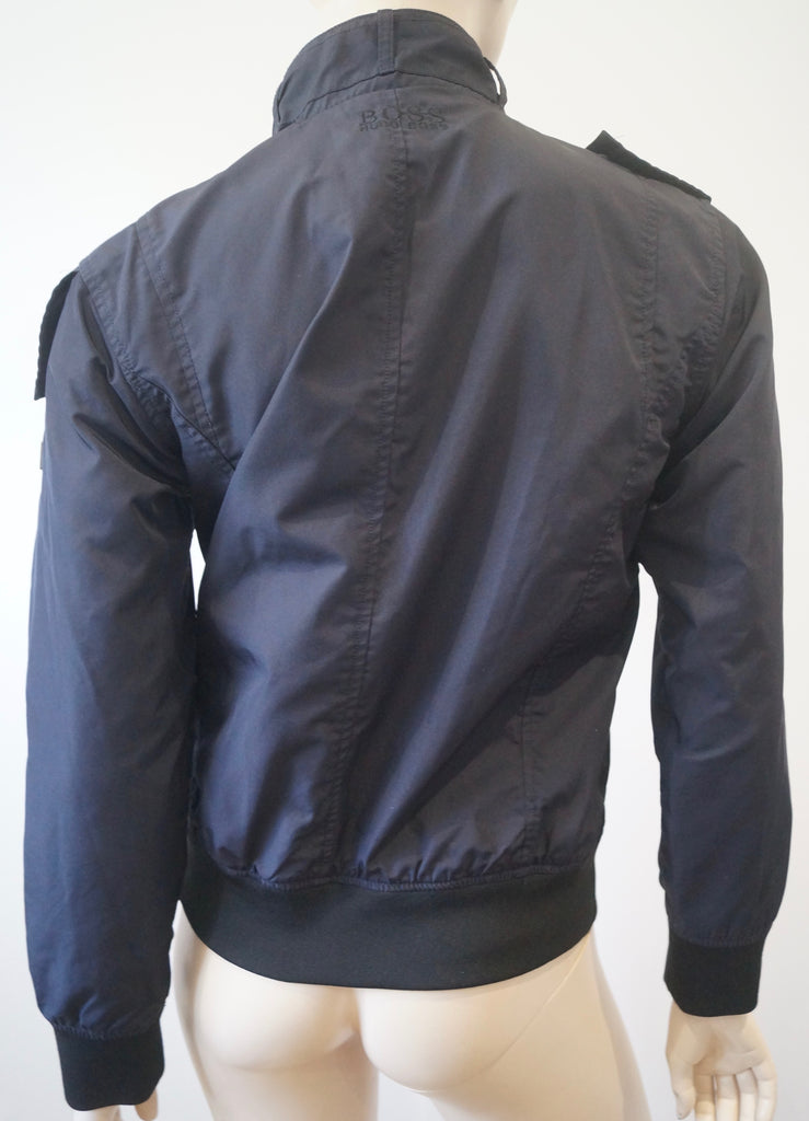 BOSS HUGO BOSS Boy's Midnight Navy Blue Funnel Neck Casual Bomber Jacket 12Y