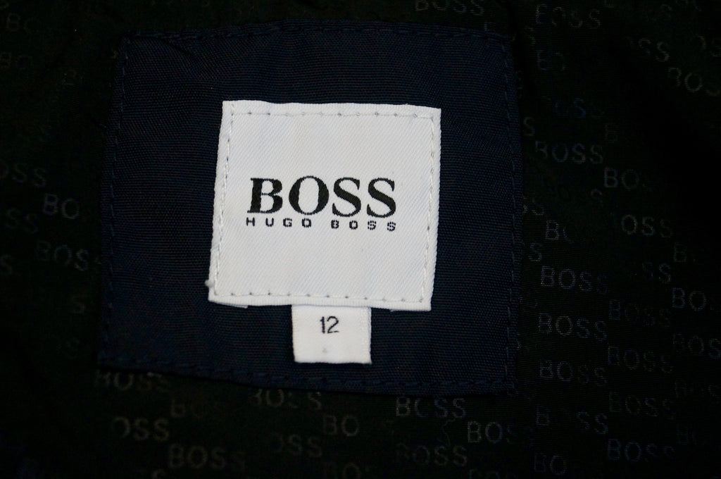 BOSS HUGO BOSS Boy's Midnight Navy Blue Funnel Neck Casual Bomber Jacket 12Y