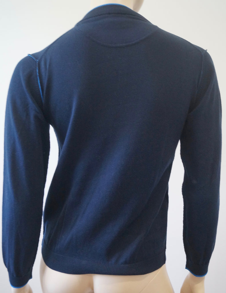 ARMANI JUNIOR Boy's Midnight Navy Blue Cotton Zip Front Knitwear Cardigan Top 12