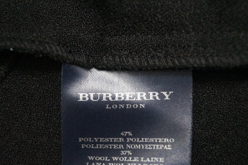 BURBERRY LONDON Black Wool Blend Open Front 3/4 Sleeve Waterfall Jacket M/L