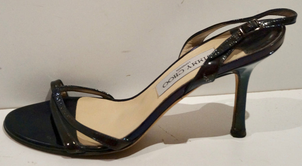 JIMMY CHOO Chocolate Brown Leather Strappy High Stiletto Sandals Shoes EU39 UK6