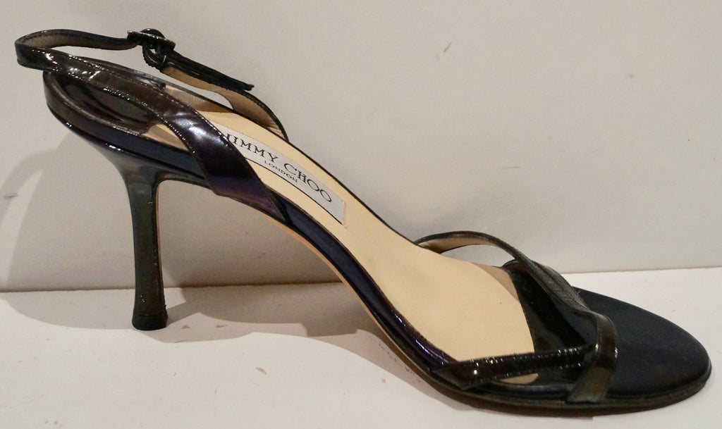 JIMMY CHOO Chocolate Brown Leather Strappy High Stiletto Sandals Shoes EU39 UK6