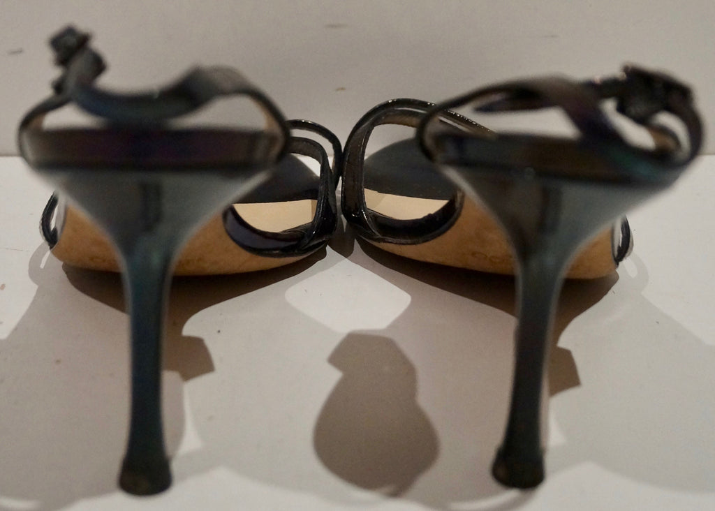 JIMMY CHOO Chocolate Brown Leather Strappy High Stiletto Sandals Shoes EU39 UK6