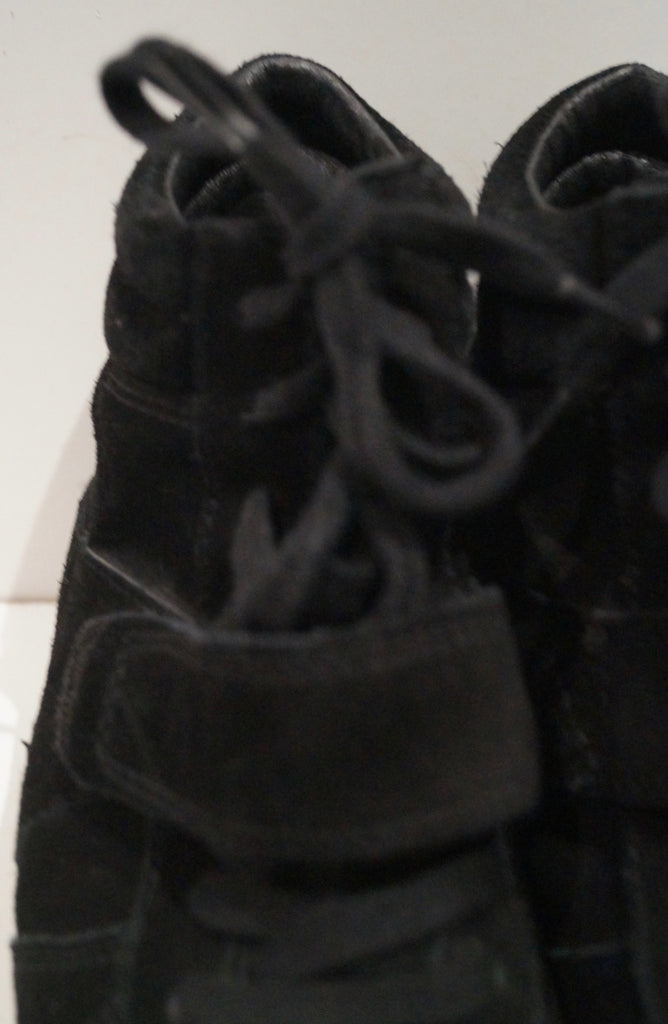 ASH Kids Black Suede Rubber Sole Hidden Wedge High Tops Sneakers Trainers EU36