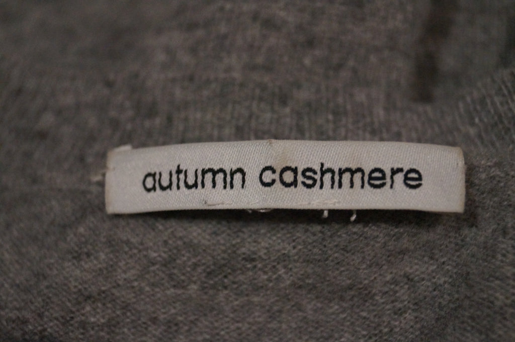 AUTUMN CASHMERE Women's Grey Round Neck Zipper Detail Knitwear Jumper Sweater