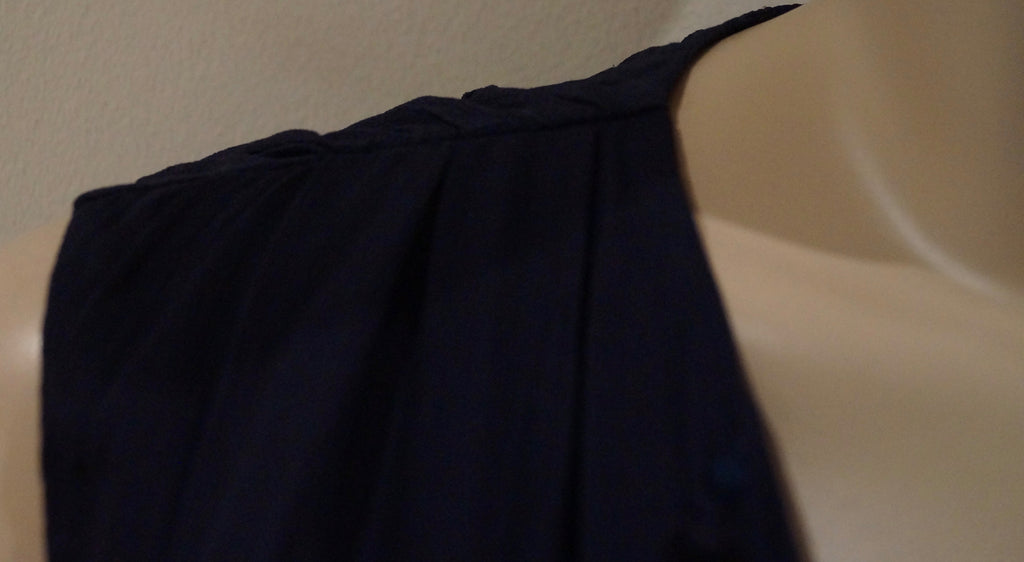 BLANK LONDON Midnight Blue Black Silk Sequin Beaded V Neckline Sleeveless Dress