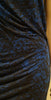 HELMUT LANG Blue & Black Animal Print Sleeveless Ruched Draped Rear Jersey Dress