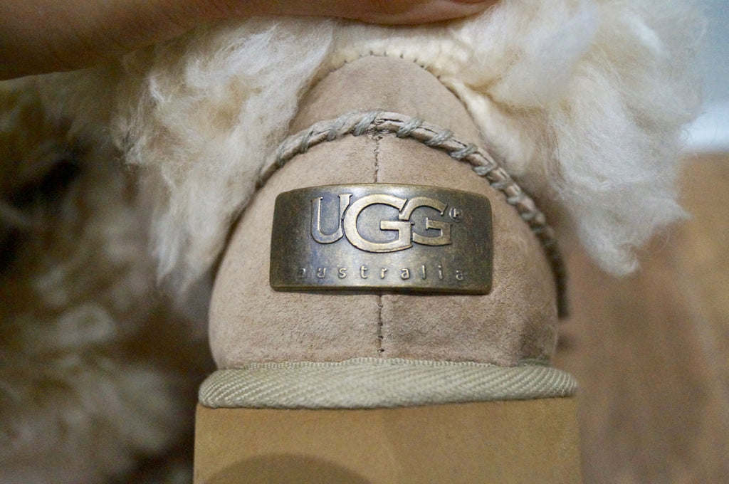UGG AUSTRALIA Beige & Cream Beaded Tie Detail Branded Winter Ankle Boots UK5.5