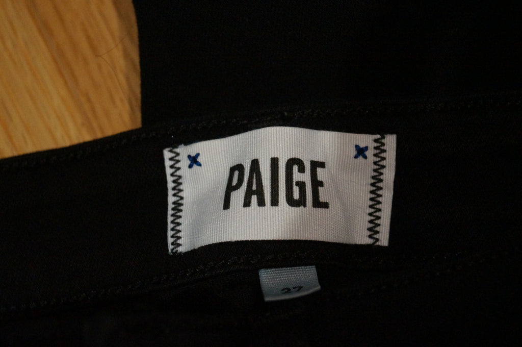 PAIGE Black Rayon Cotton Blend Slim Skinny Leg Branded Jeans Trousers Pants 27