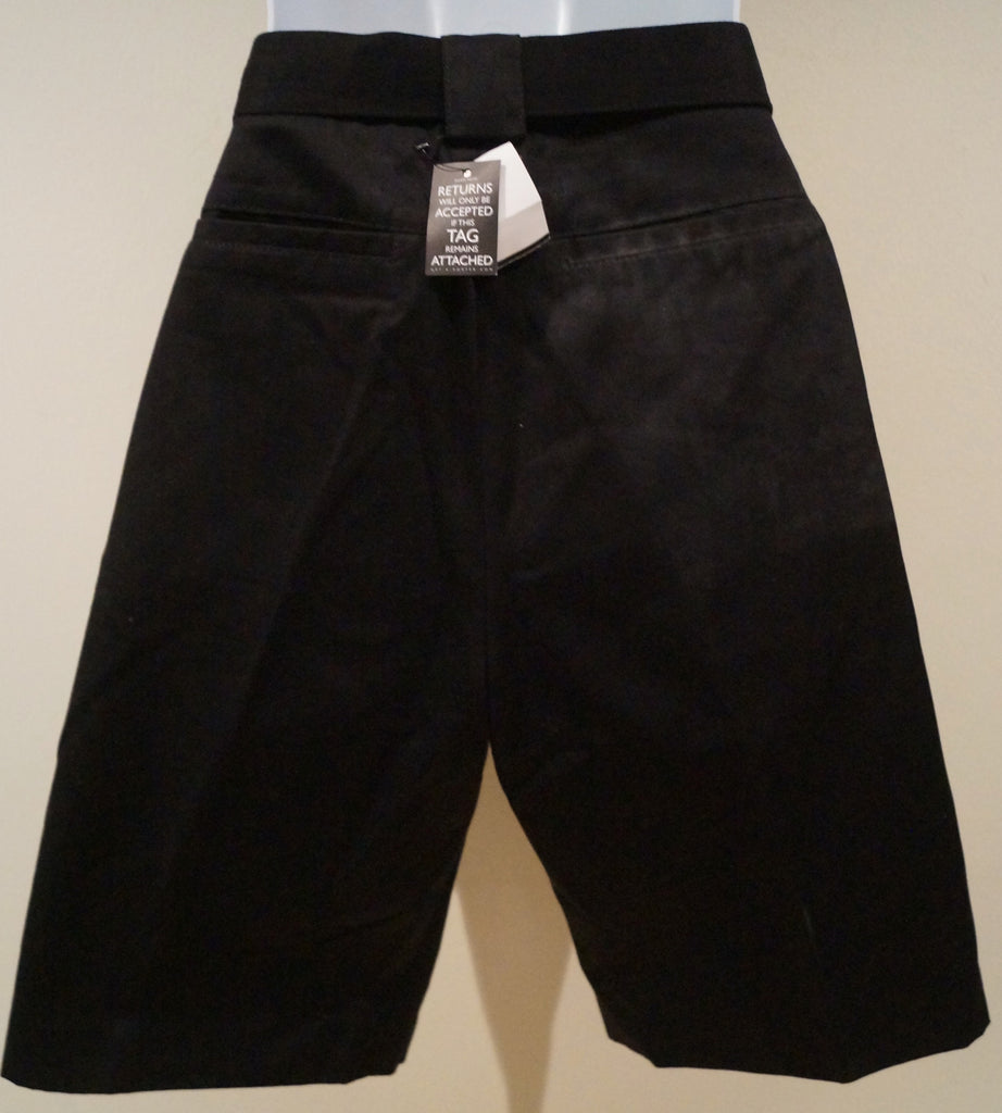 VICTORIA BECKHAM JEANS Black 100% Cotton Long Length Shorts UK12 US8 BNWT