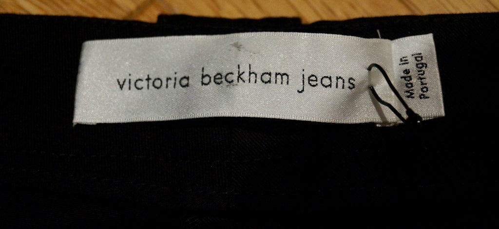 VICTORIA BECKHAM JEANS Black 100% Cotton Long Length Shorts UK12 US8 BNWT