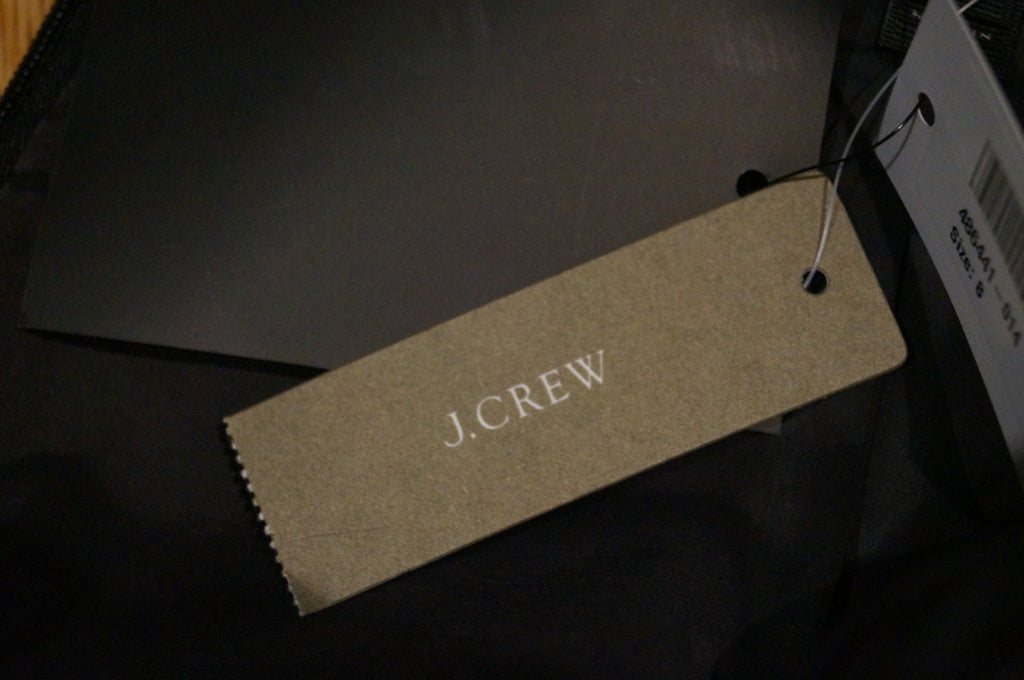 J CREW Charcoal Grey Wool Blend Sequin Stripe Faux Wrap Lined Mini Skirt 12 BNWT