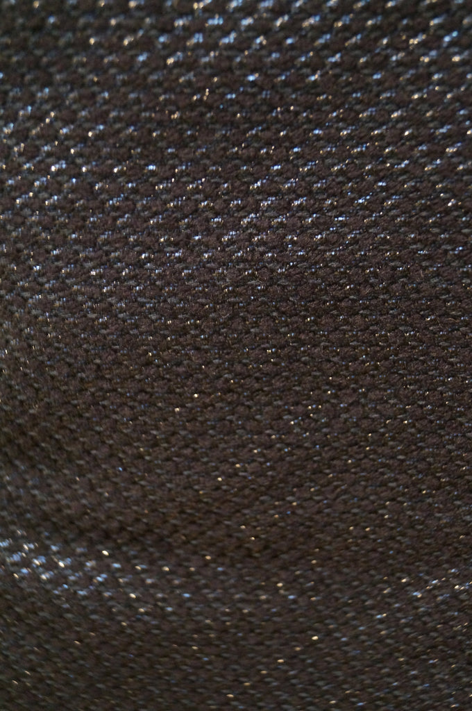 MAURO GRIFONI Black Blue Metallic Wool Blend Textured Evening Mini Skirt 44 UK12