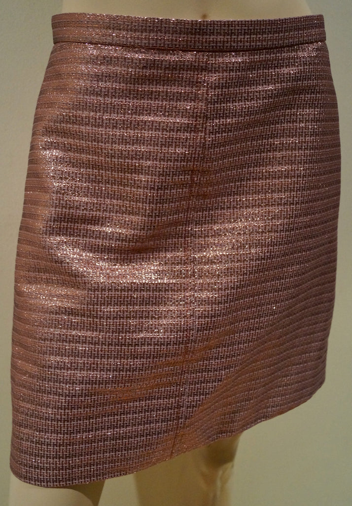 CARVEN Women's Copper Bronze Metallic Evening Short Mini Skirt Sz:40 UK12