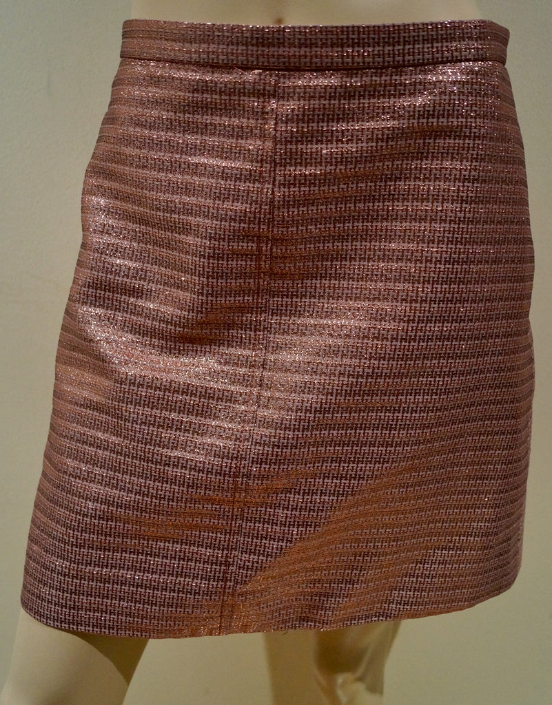 CARVEN Women's Copper Bronze Metallic Evening Short Mini Skirt Sz:40 UK12