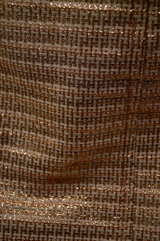 CARVEN Women's Copper Bronze Metallic Evening Short Mini Skirt Sz:40 UK12