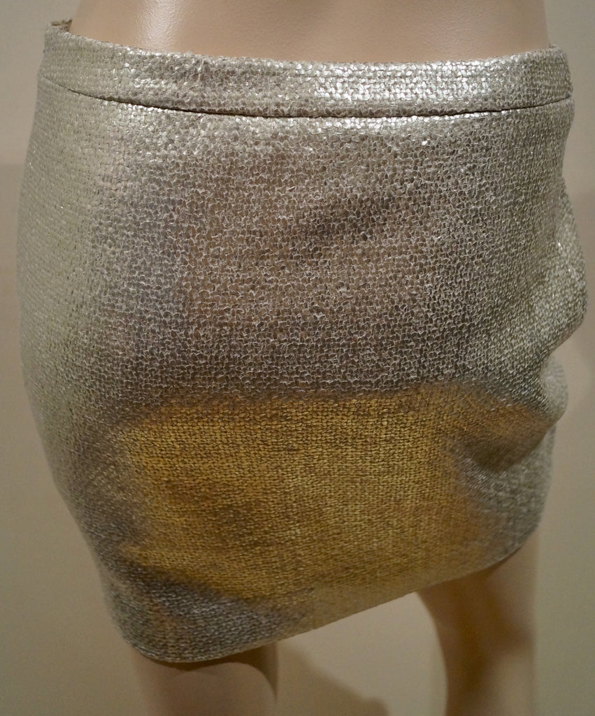 JOSEPH Women's NIKKI Silver Metallic Laminated Evening Short Mini Skirt F38 UK10