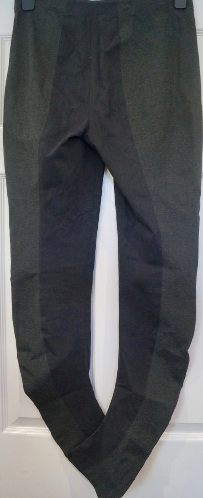 DONNA KARAN NEW YORK Black Charcoal Grey Under Foot Leggings Trousers Pants 10
