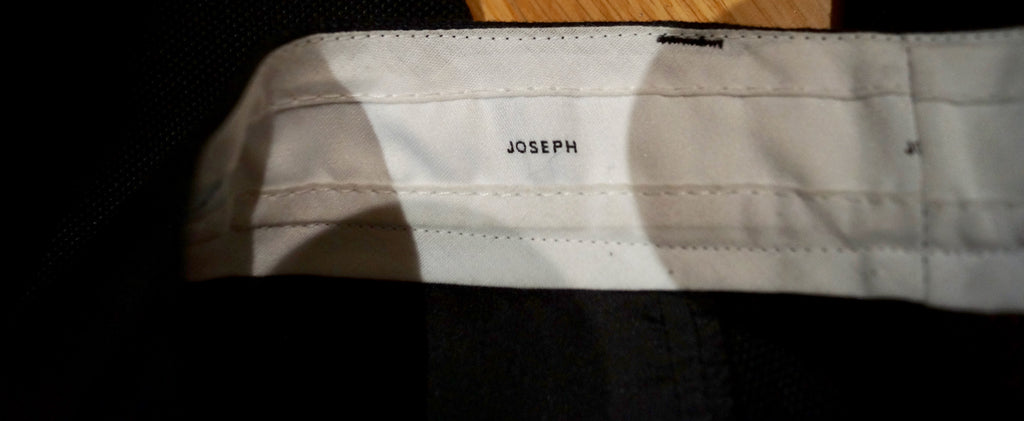 JOSEPH Black Cotton Linen Stretch Straight Leg Formal Business Trousers 40 UK12