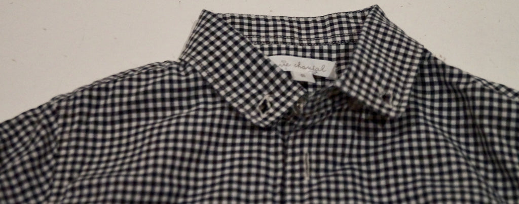 MARIE CHANTAL Boy's 100% Cotton Black & White Check Collared Long Sleeve Shirt 6