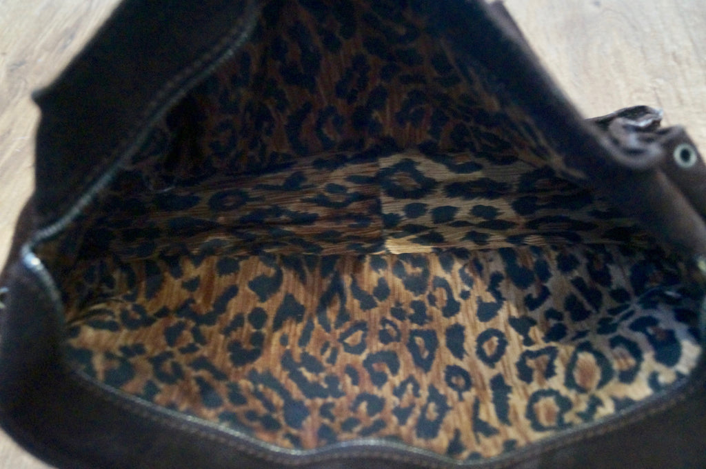 DOLCE & GABBANA Women's Brown Suede Zip Fastened Double Strap Tote Shoulder Bag