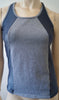 BODYISM Designer Charcoal Grey & Blue Black Panel Workout Gym Tank Vest Top Sz:M