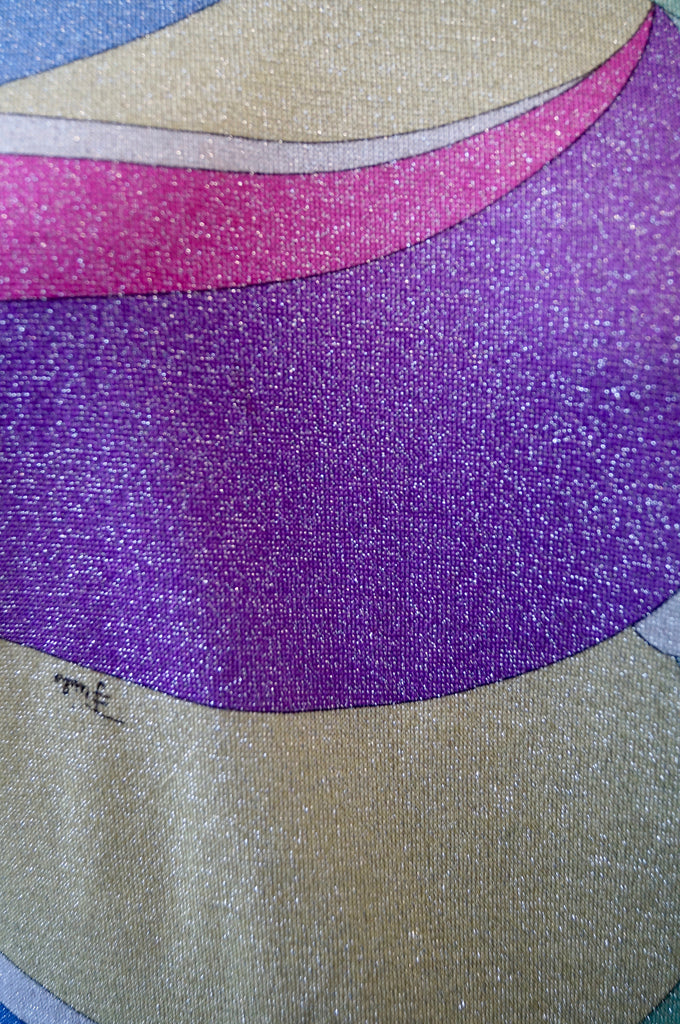 EMILIO PUCCI FIRENZE Multi-Colour Metallic Thread Branded Jumper Sweater I40 UK8