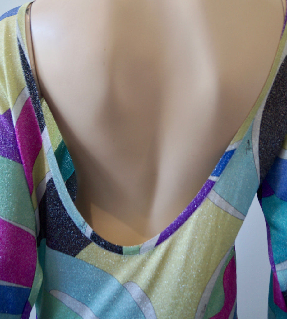 EMILIO PUCCI FIRENZE Multi-Colour Metallic Thread Branded Jumper Sweater I40 UK8