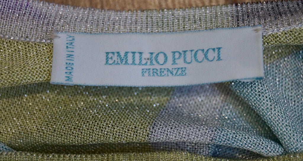 EMILIO PUCCI FIRENZE Multi-Colour Metallic Thread Branded Jumper Sweater I40 UK8