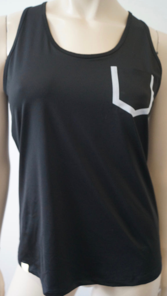 MONREAL LONDON Women's Black Activewear Round Neck Sleeveless Tank Vest Top L