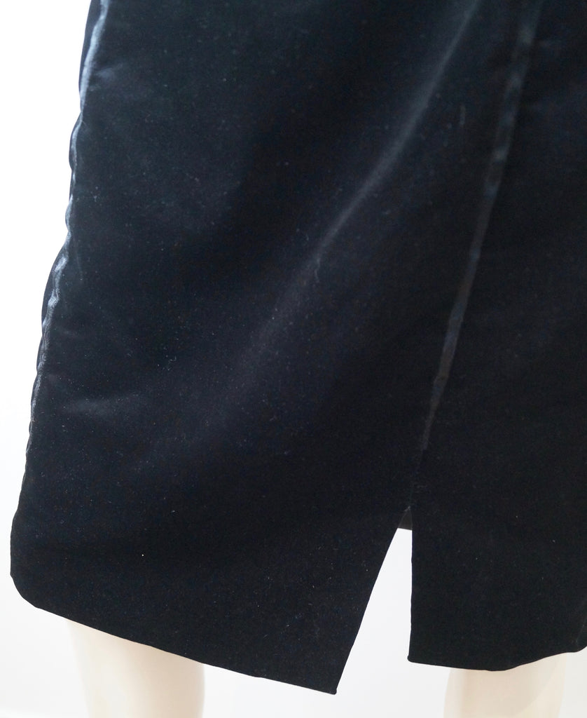 SALVATORE FERRAGAMO Women's Black 100% Cotton Velvet Pencil Skirt 46 UK18