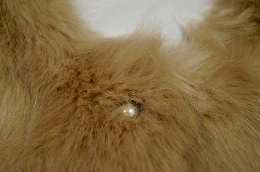 CHLOE Girls Beige Faux Fur Round Neck Sleeveless Lined Gilet Jacket Top 12Y