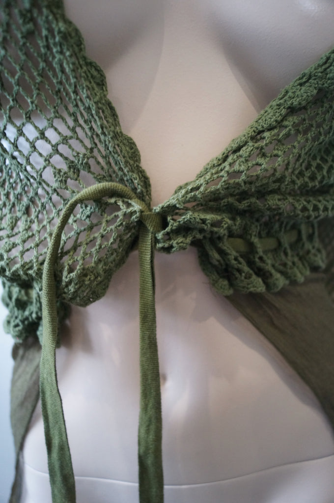 DAY BIRGER ET MIKKELSEN Khaki Green 100% Silk Loose Knitwear Cardigan Top M