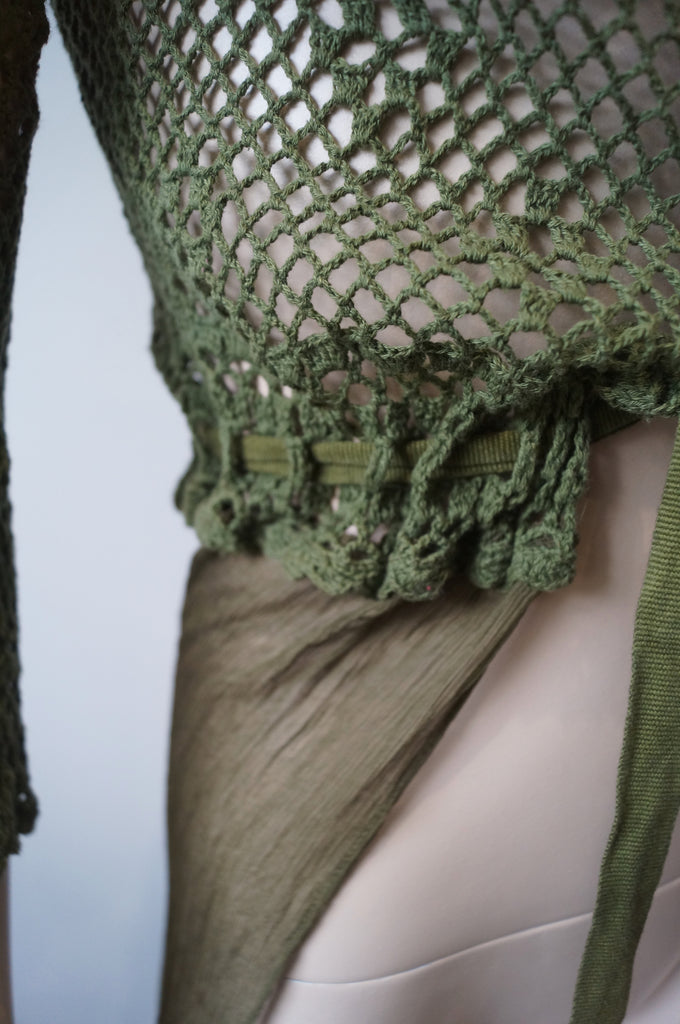 DAY BIRGER ET MIKKELSEN Khaki Green 100% Silk Loose Knitwear Cardigan Top M