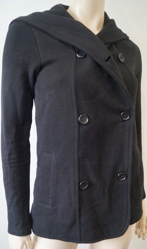 JAMES PERSE STANDARD Black Cotton Double Breasted Hooded Casual Jacket 1 / S