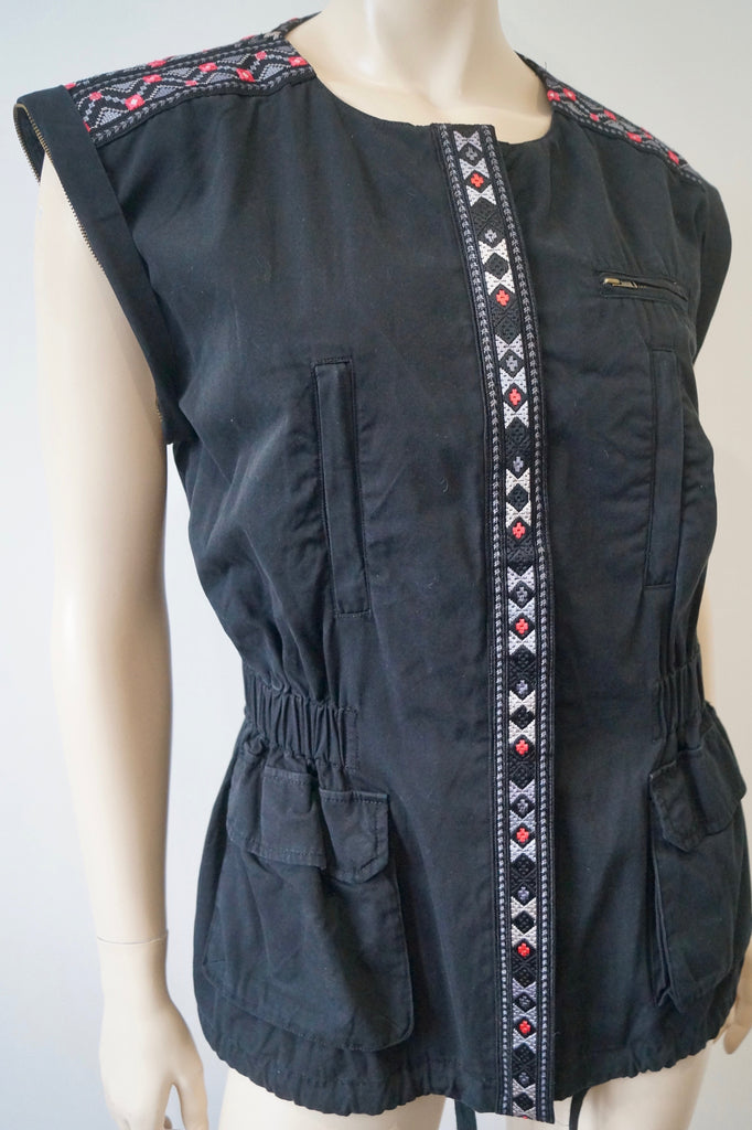 DAY BIRGER ET MIKKELSEN Black Cotton Convertible Waistcoat Jacket UK10 BNWT